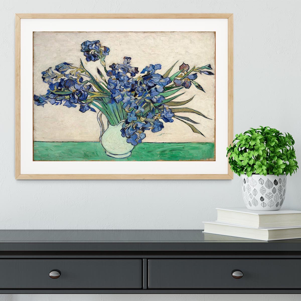 Irises in a vase Framed Print - Canvas Art Rocks - 3