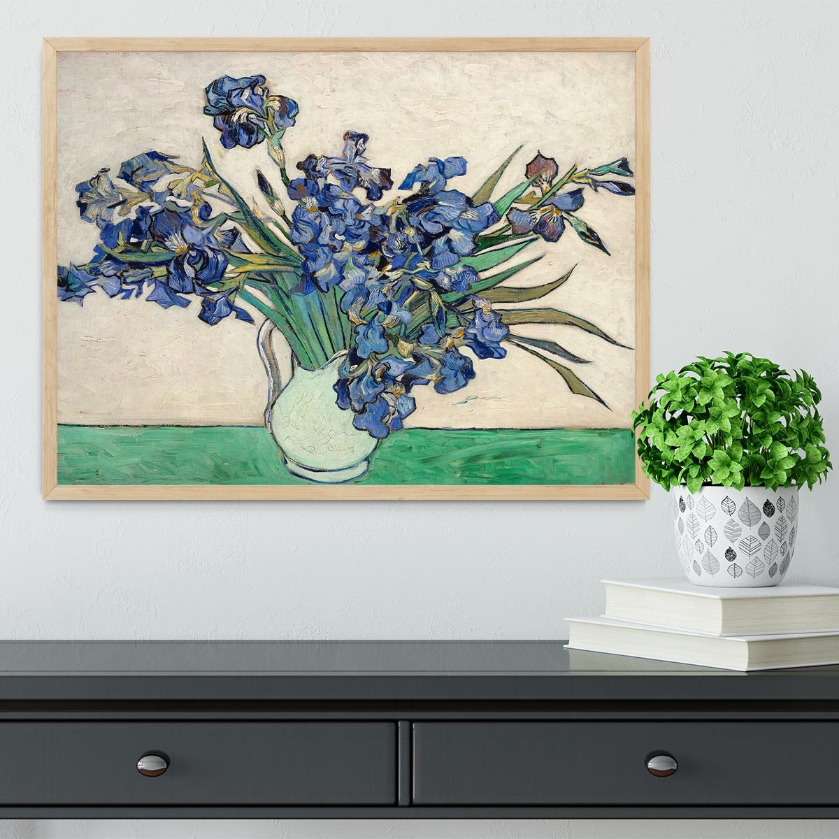 Irises in a vase Framed Print - Canvas Art Rocks - 4