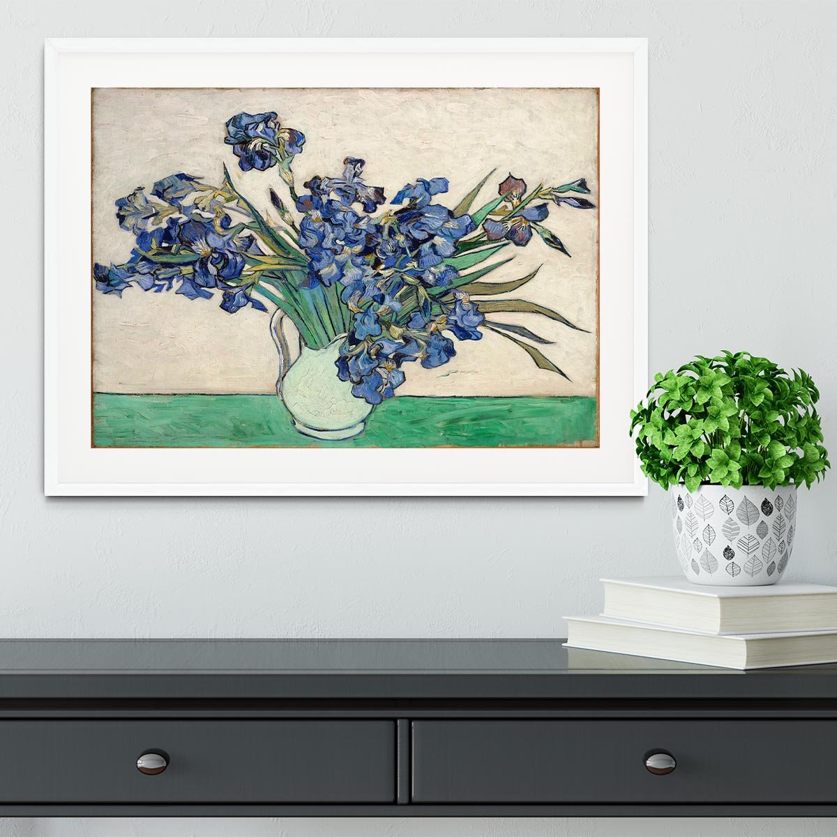 Irises in a vase Framed Print - Canvas Art Rocks - 5