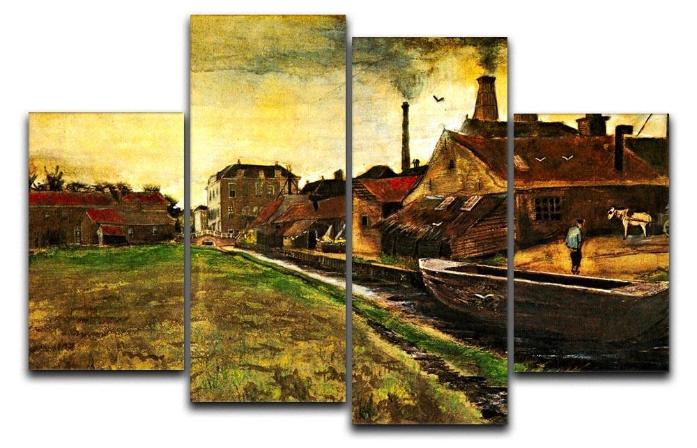 Iron Mill in The Hague by Van Gogh 4 Split Panel Canvas  - Canvas Art Rocks - 1