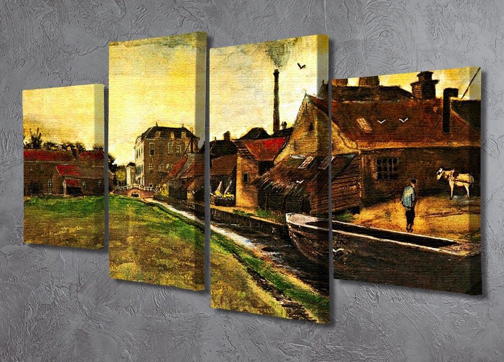 Iron Mill in The Hague by Van Gogh 4 Split Panel Canvas - Canvas Art Rocks - 2