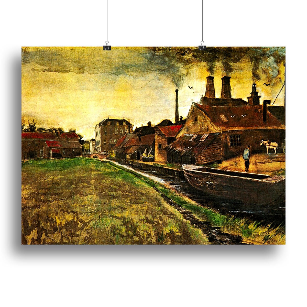 Iron Mill in The Hague by Van Gogh Canvas Print or Poster