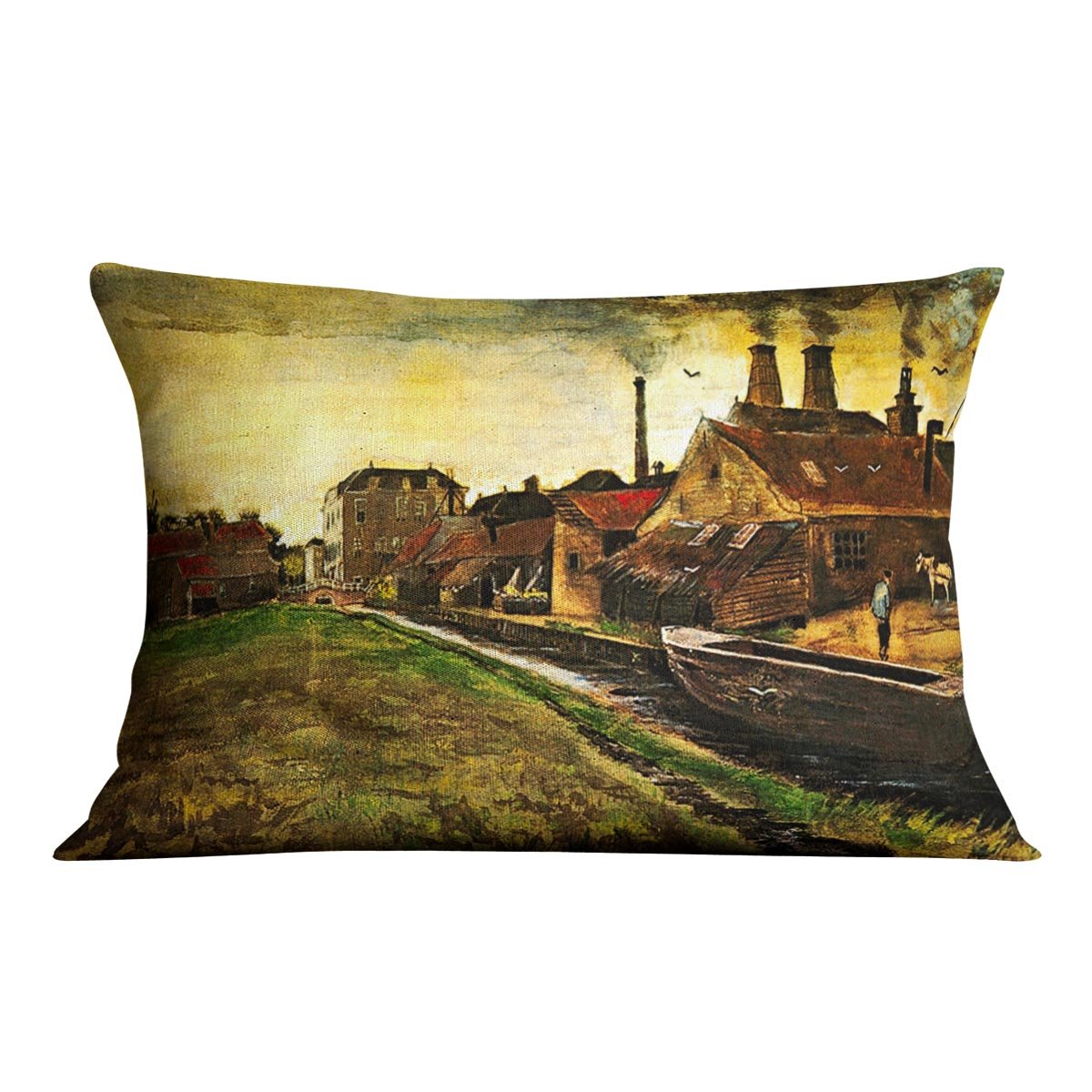 Iron Mill in The Hague by Van Gogh Throw Pillow