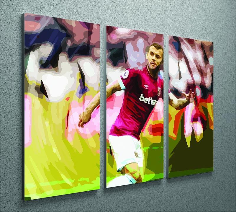 Jack Wilshere West Ham 3 Split Panel Canvas Print - Canvas Art Rocks - 2