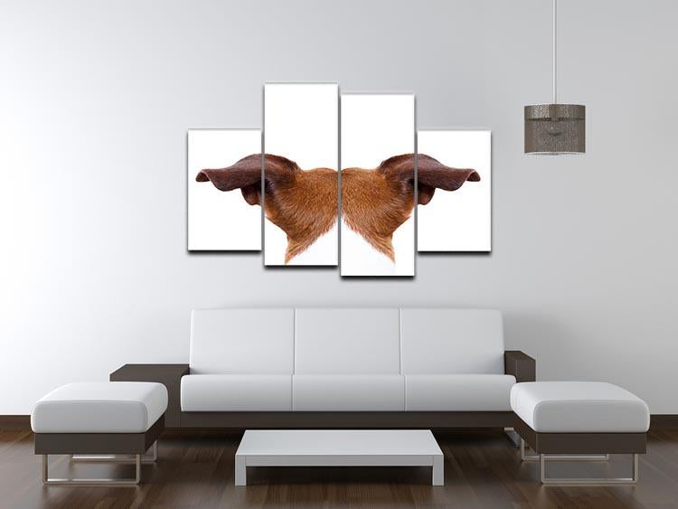 Jack russell dog looking and staring 4 Split Panel Canvas - Canvas Art Rocks - 3