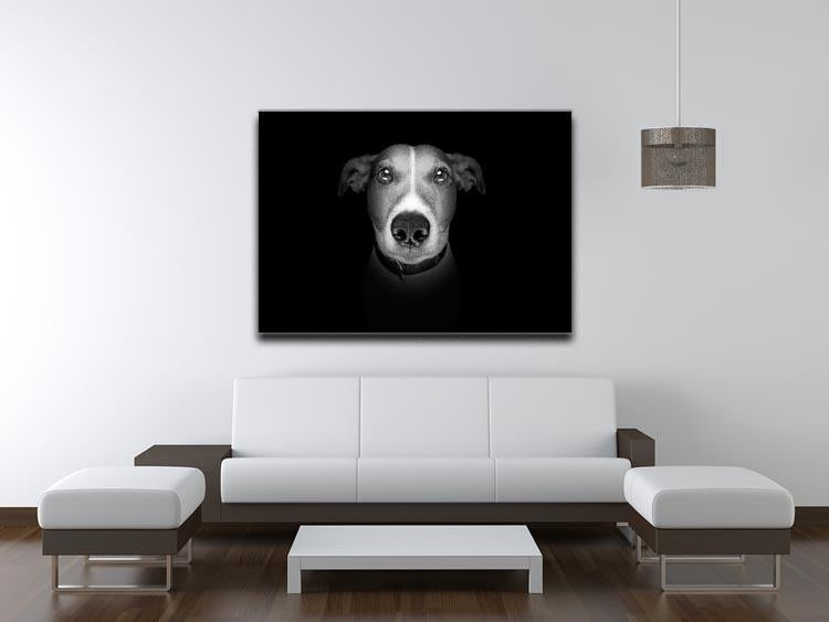 Jack russell terrier dog isolated on black dark background Canvas Print or Poster - Canvas Art Rocks - 4