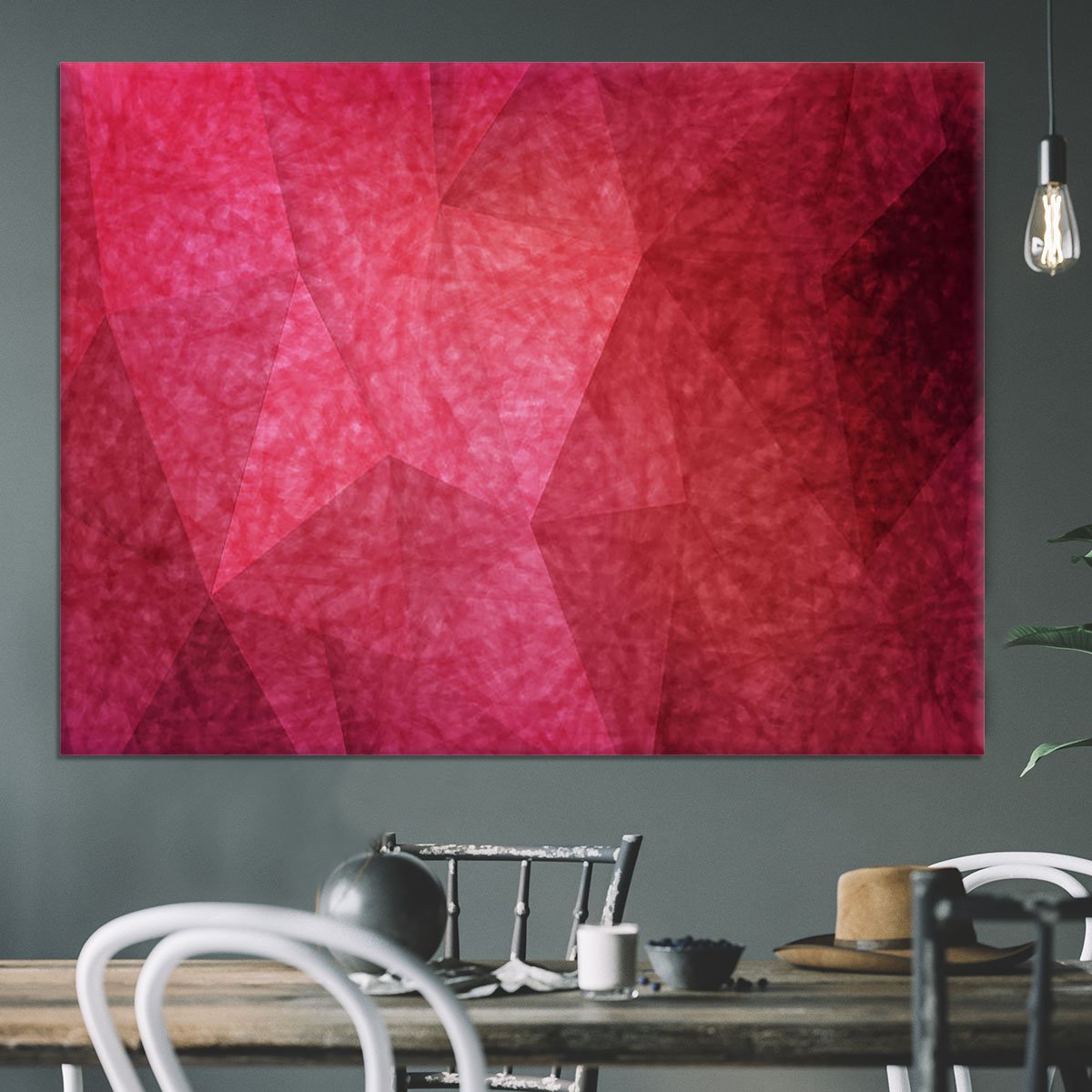 Japanese paper red background Canvas Print or Poster