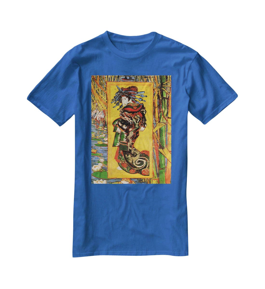 Japonaiserie Oiran after Kesa Eisen by Van Gogh T-Shirt - Canvas Art Rocks - 2