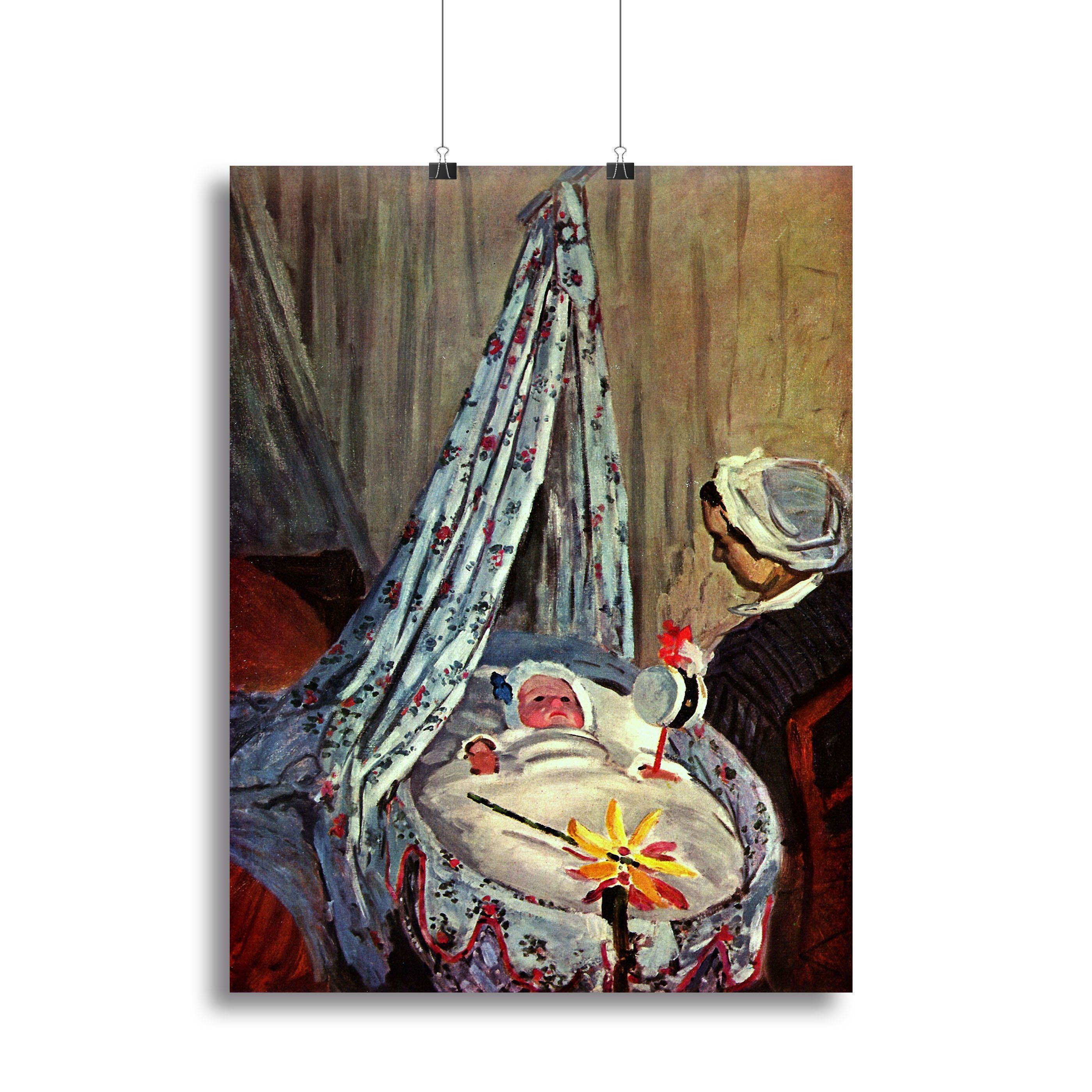 Jean Monet in the cradle by Monet Canvas Print or Poster