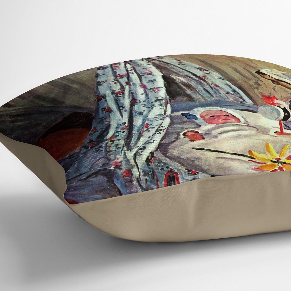 Jean Monet in the cradle by Monet Throw Pillow