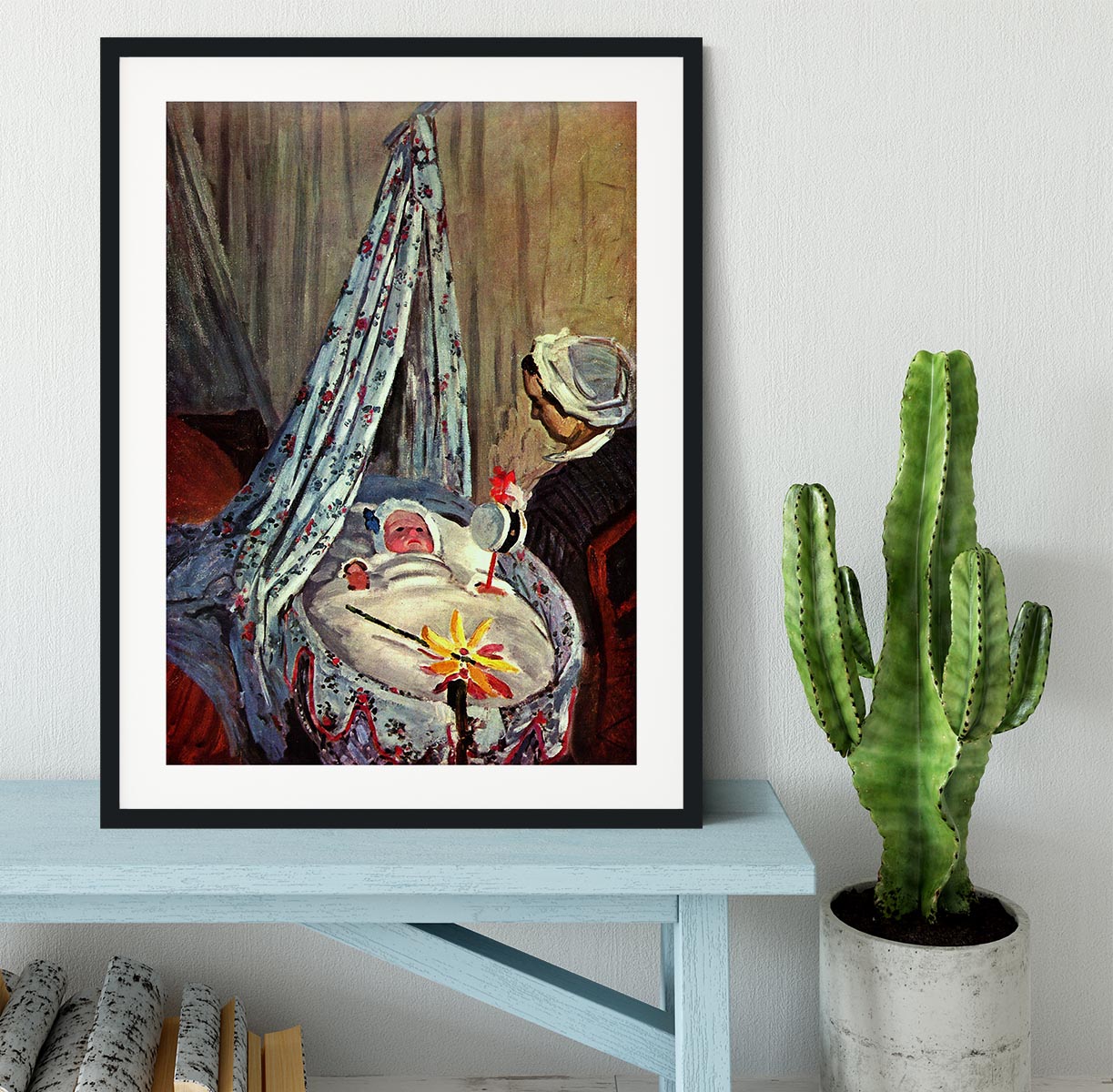 Jean Monet in the cradle by Monet Framed Print - Canvas Art Rocks - 1