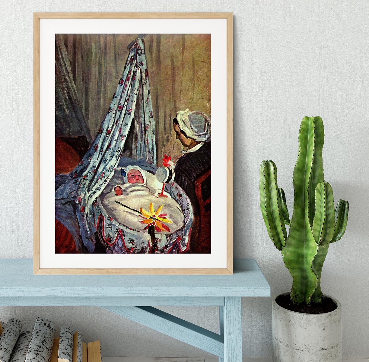 Jean Monet in the cradle by Monet Framed Print - Canvas Art Rocks - 3