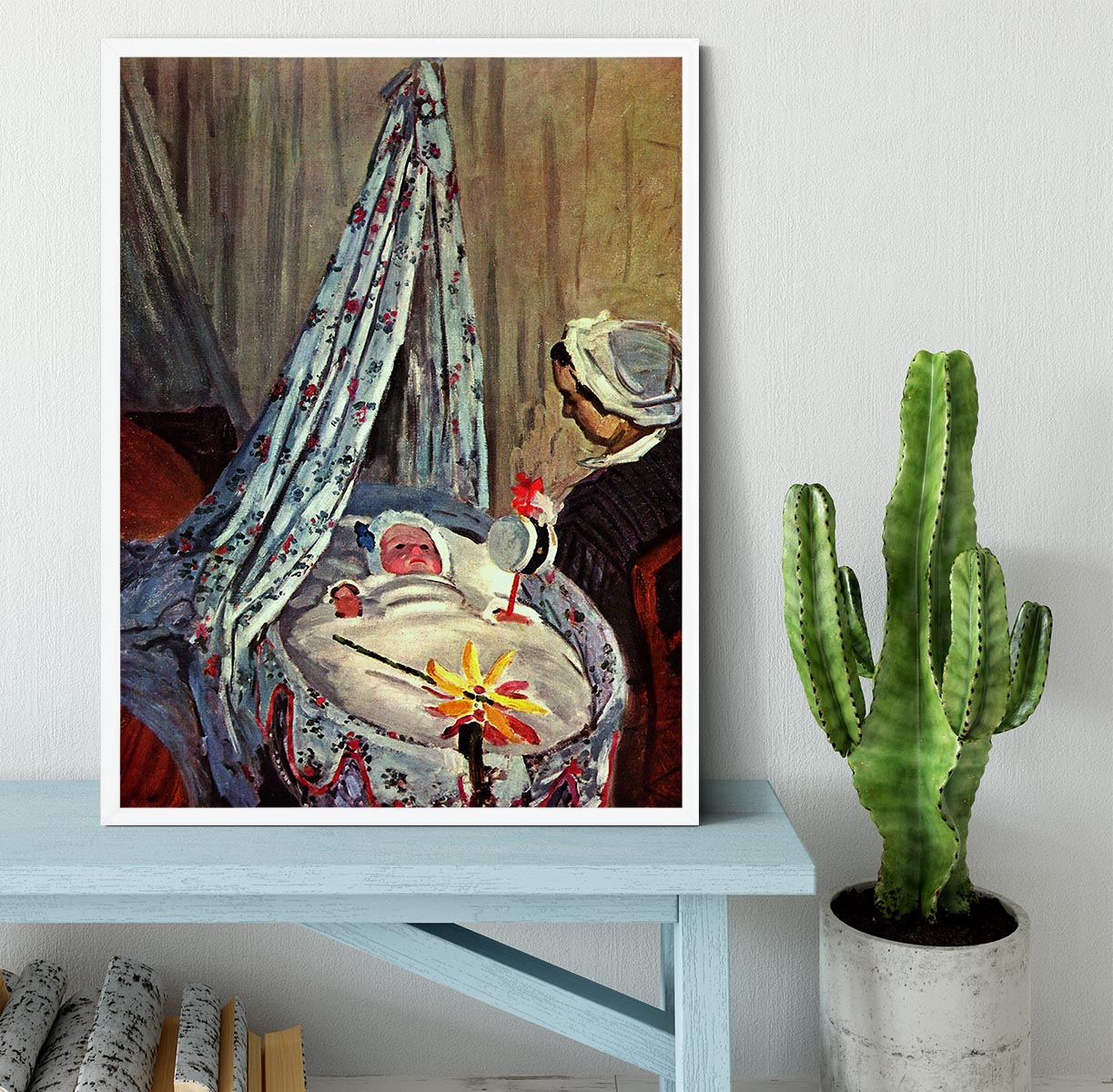 Jean Monet in the cradle by Monet Framed Print - Canvas Art Rocks -6
