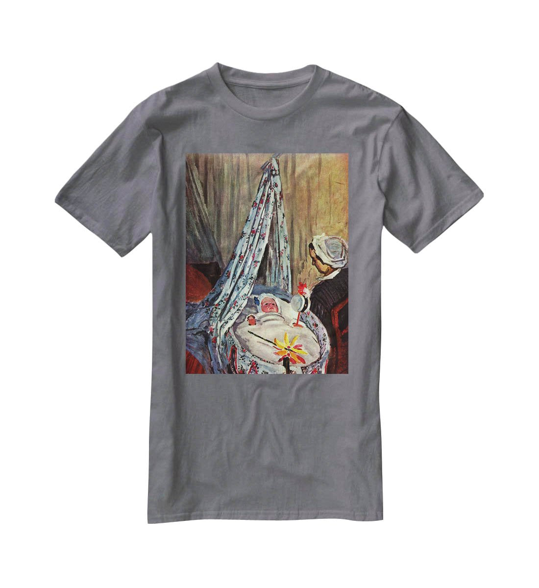 Jean Monet in the cradle by Monet T-Shirt - Canvas Art Rocks - 3