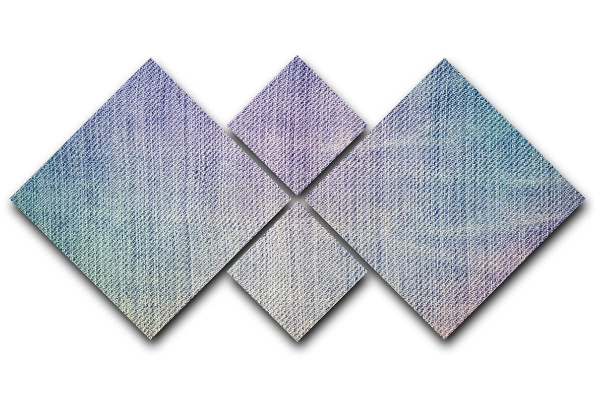 Jeans texture background 4 Square Multi Panel Canvas  - Canvas Art Rocks - 1