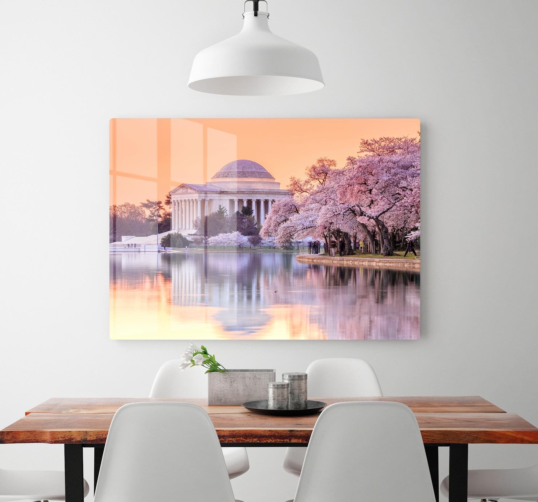 Jefferson Memorial during the Cherry Blossom Festival HD Metal Print
