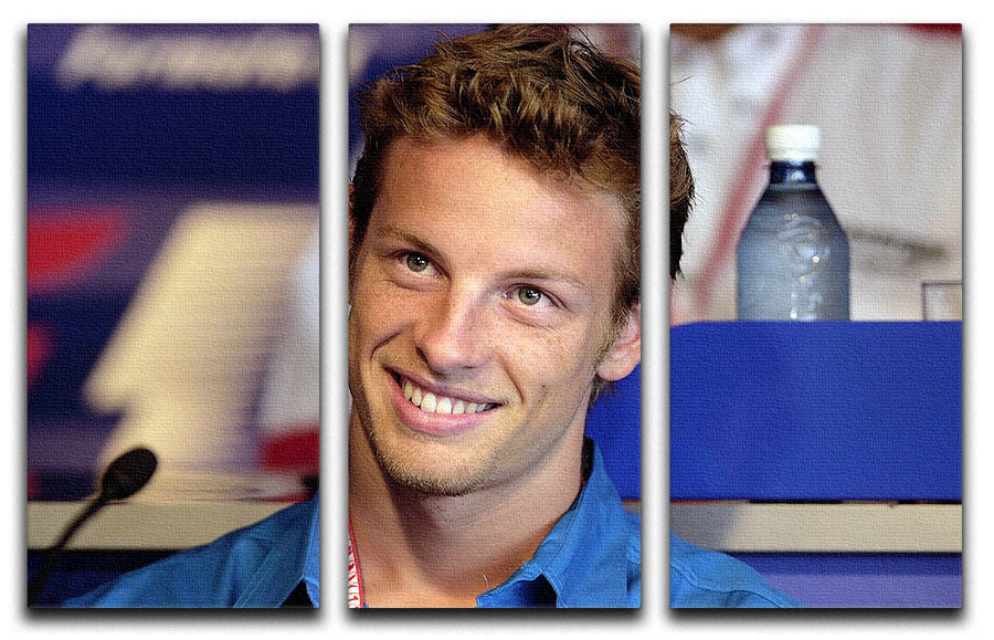 Jenson Button in 2001 3 Split Panel Canvas Print - Canvas Art Rocks - 1