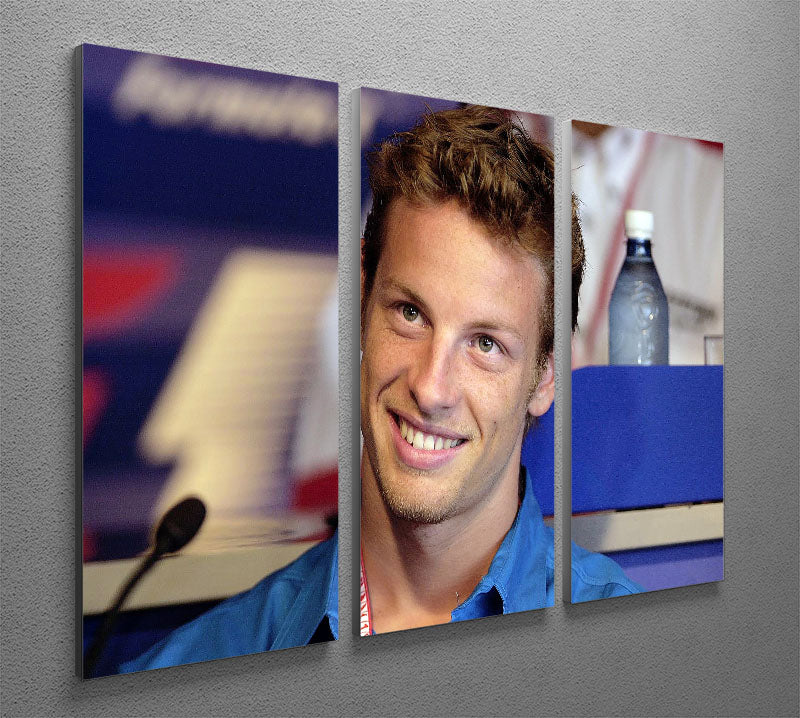 Jenson Button in 2001 3 Split Panel Canvas Print - Canvas Art Rocks - 2