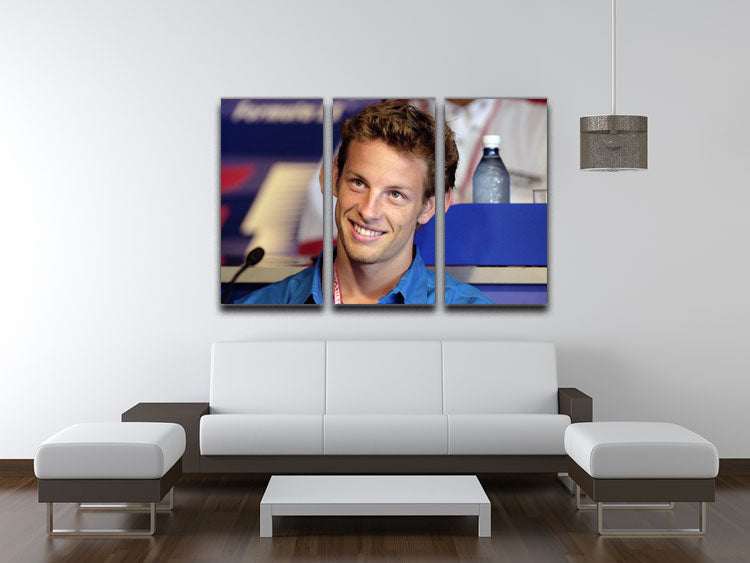 Jenson Button in 2001 3 Split Panel Canvas Print - Canvas Art Rocks - 3