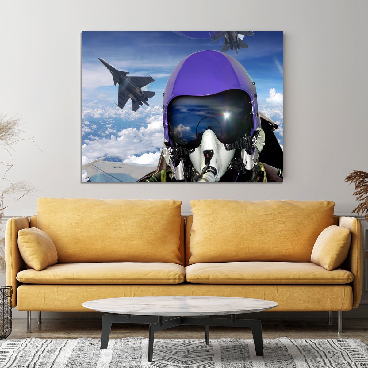 Jet fighter pilot cockpit view Canvas Print or Poster