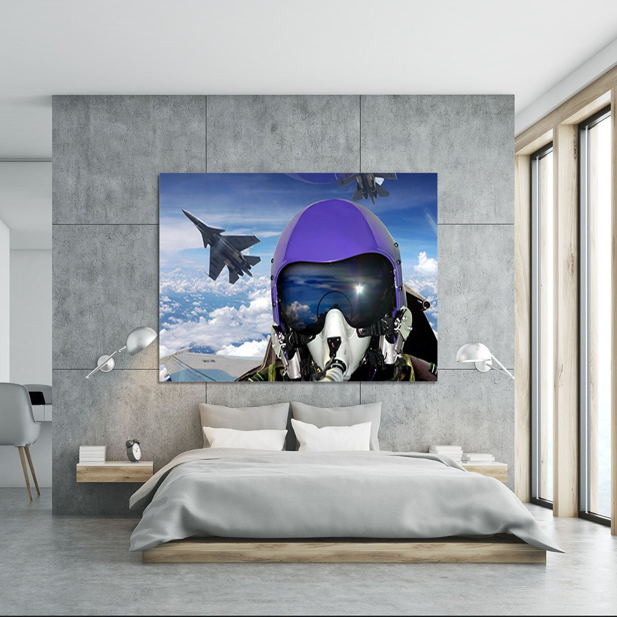 Jet fighter pilot cockpit view Canvas Print or Poster