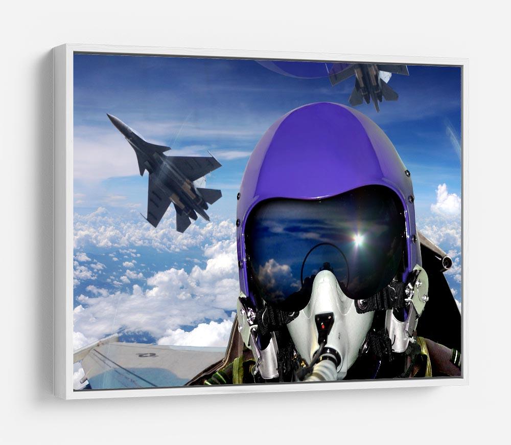 Jet fighter pilot cockpit view HD Metal Print