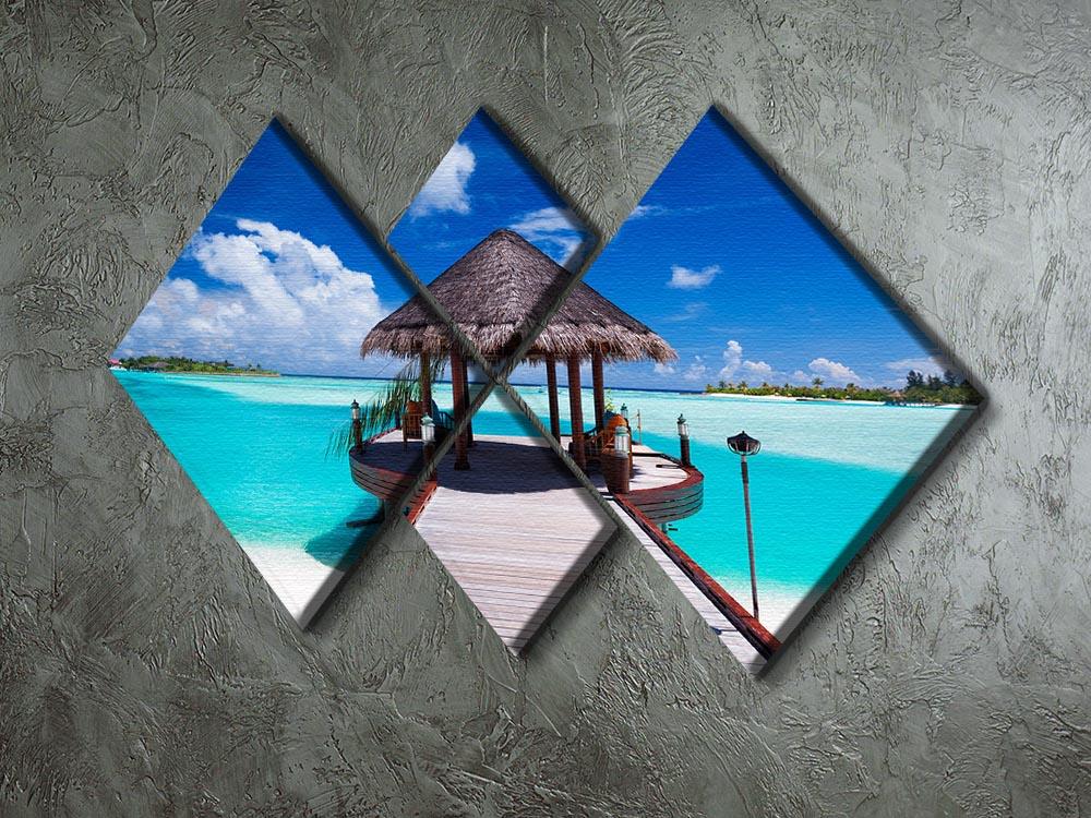 Jetty with amazing ocean 4 Square Multi Panel Canvas - Canvas Art Rocks - 2