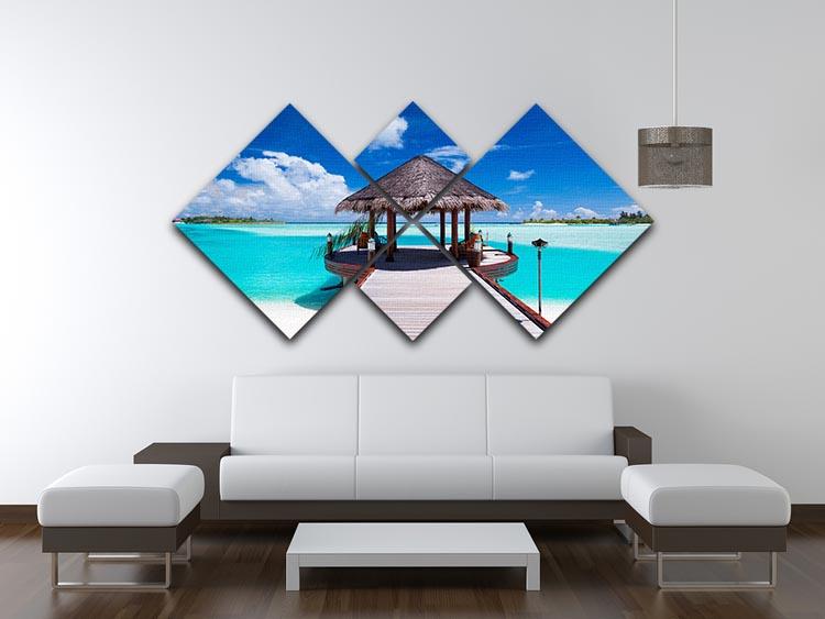 Jetty with amazing ocean 4 Square Multi Panel Canvas - Canvas Art Rocks - 3