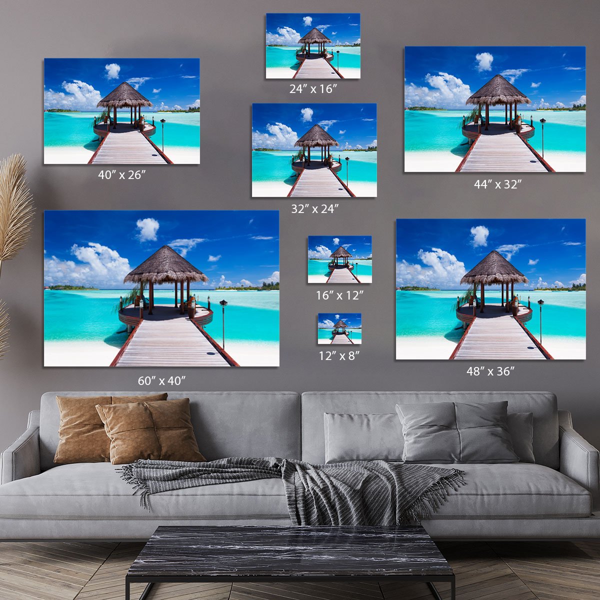 Jetty with amazing ocean Canvas Print or Poster