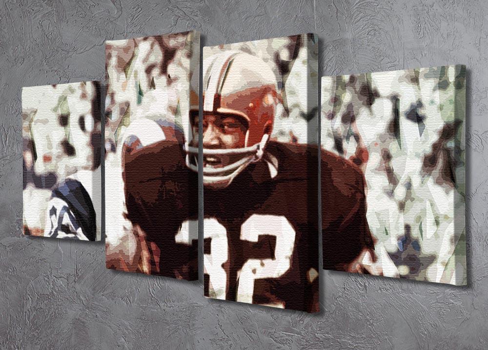 Jim Brown Cleveland Browns 4 Split Panel Canvas - Canvas Art Rocks - 2