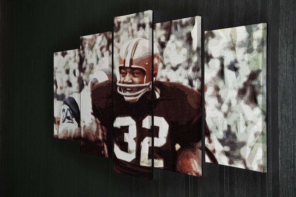 Jim Brown Cleveland Browns 5 Split Panel Canvas - Canvas Art Rocks - 2