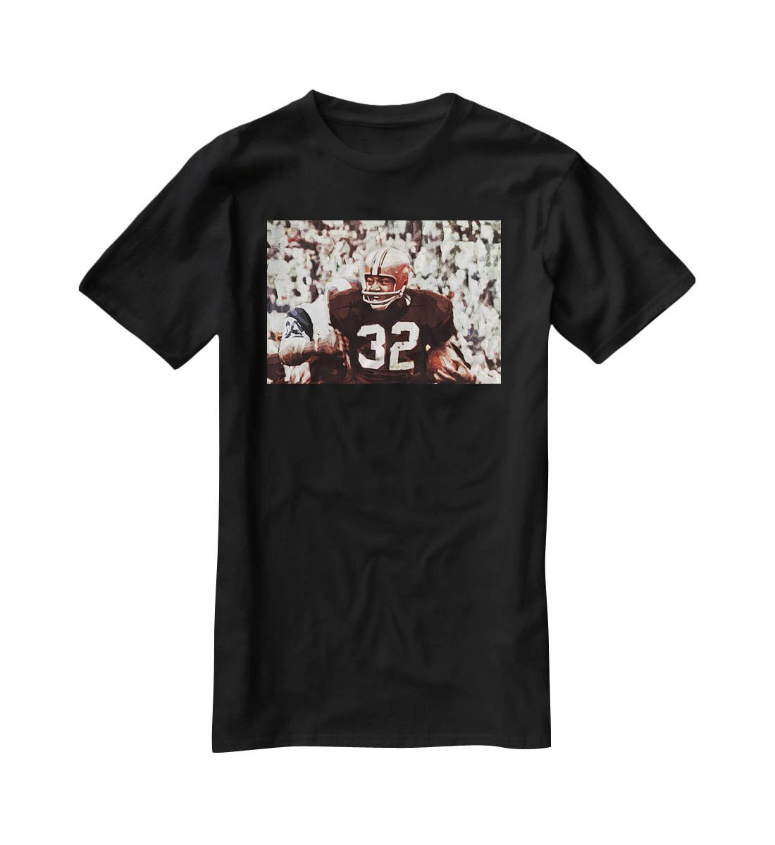 Jim Brown Cleveland Browns T-Shirt - Canvas Art Rocks - 1