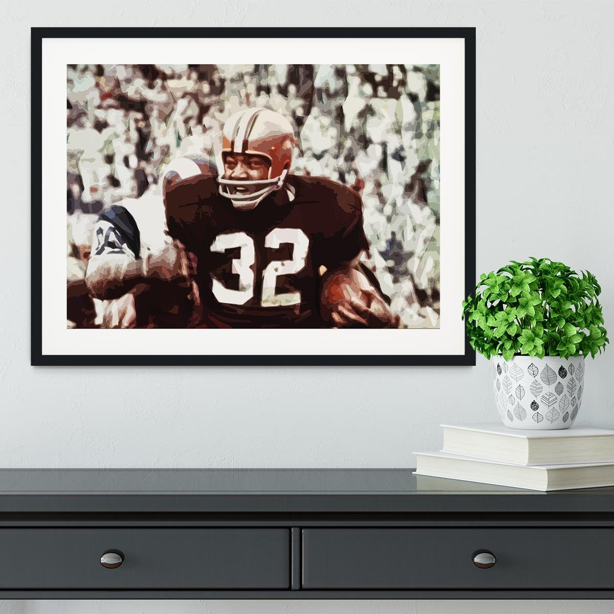 Jim Brown Cleveland Browns Framed Print - Canvas Art Rocks - 1