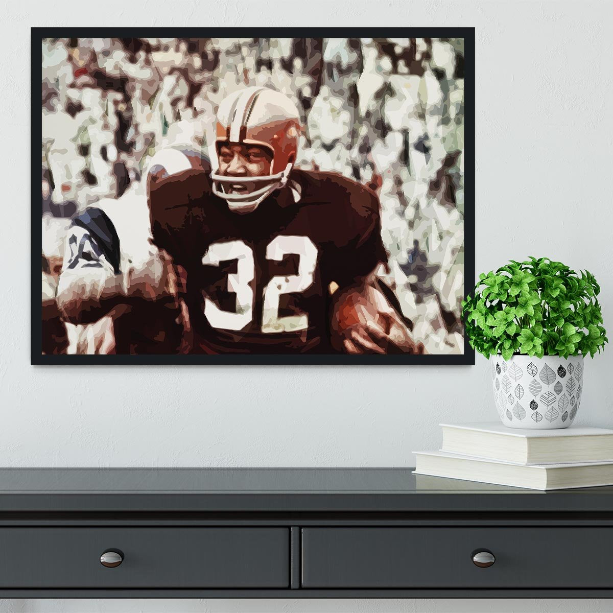 Jim Brown Cleveland Browns Framed Print - Canvas Art Rocks - 2
