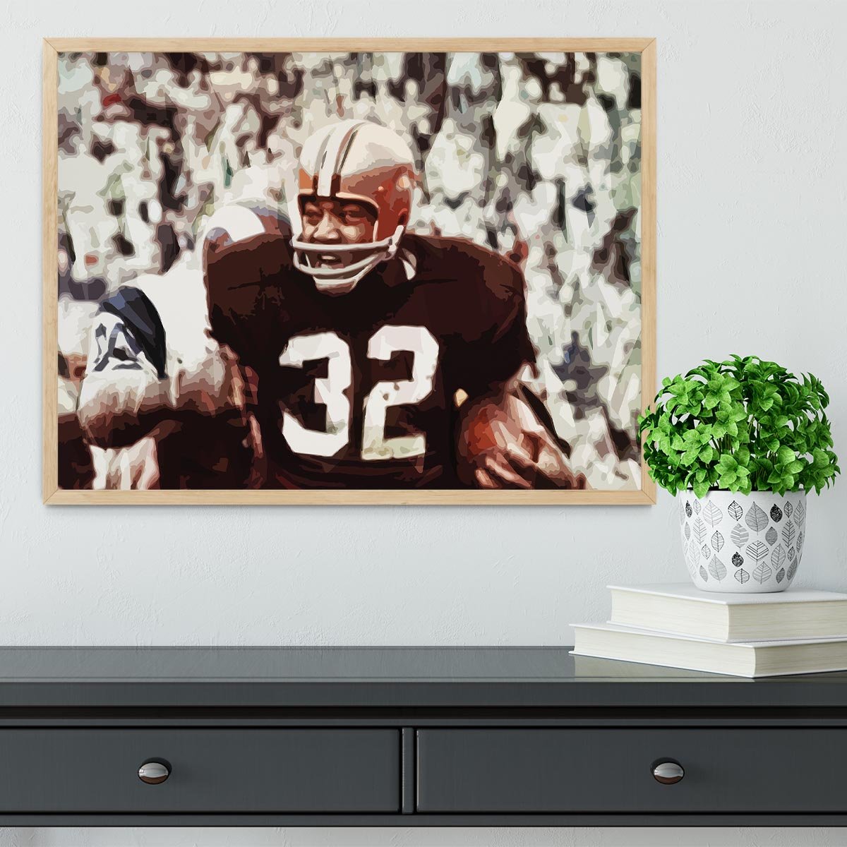 Jim Brown Cleveland Browns Framed Print - Canvas Art Rocks - 4