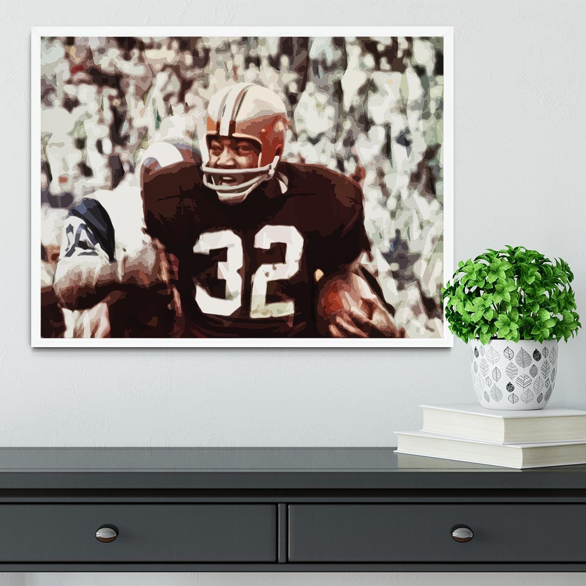 Jim Brown Cleveland Browns Framed Print - Canvas Art Rocks -6