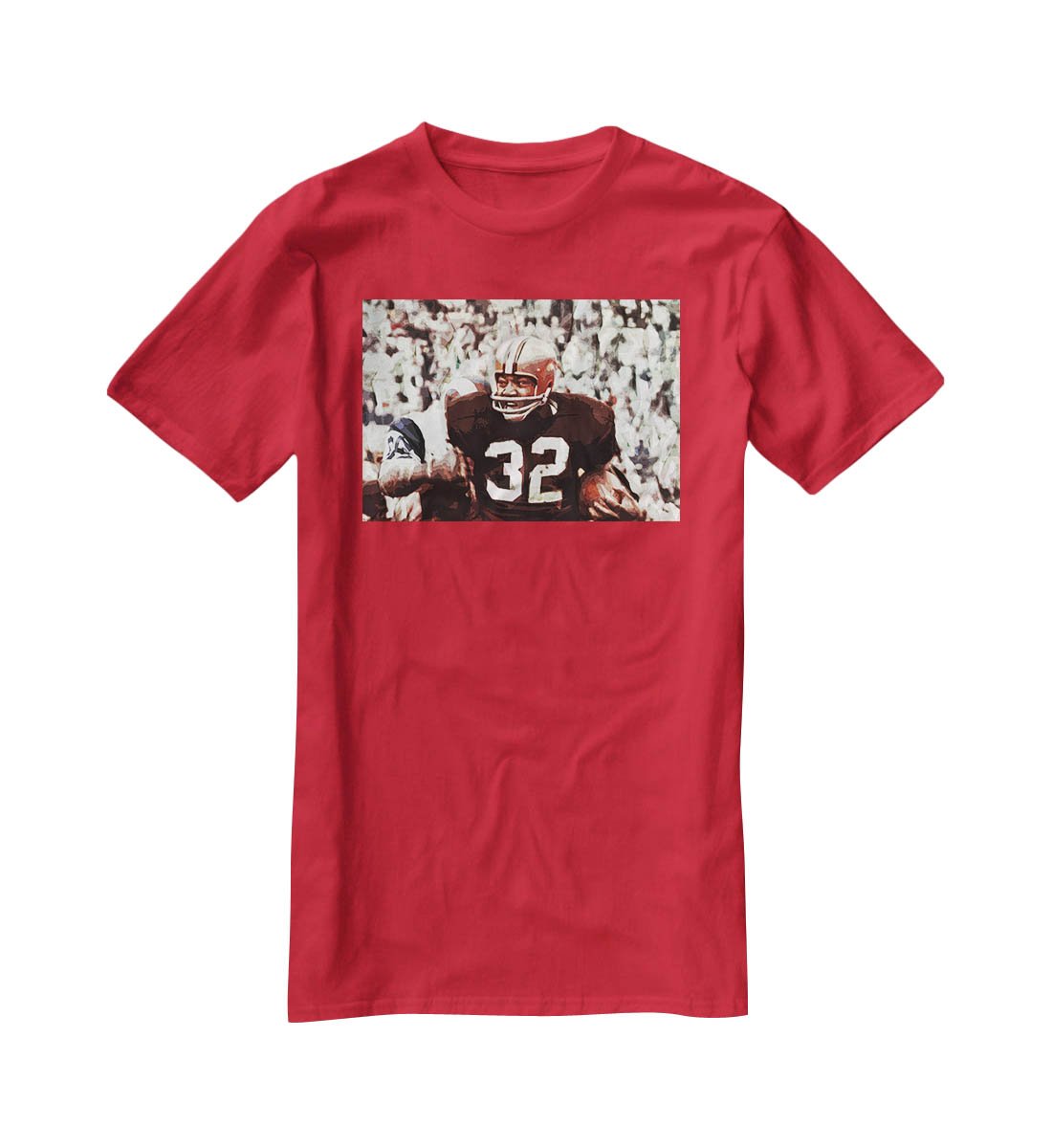 Jim Brown Cleveland Browns T-Shirt - Canvas Art Rocks - 4