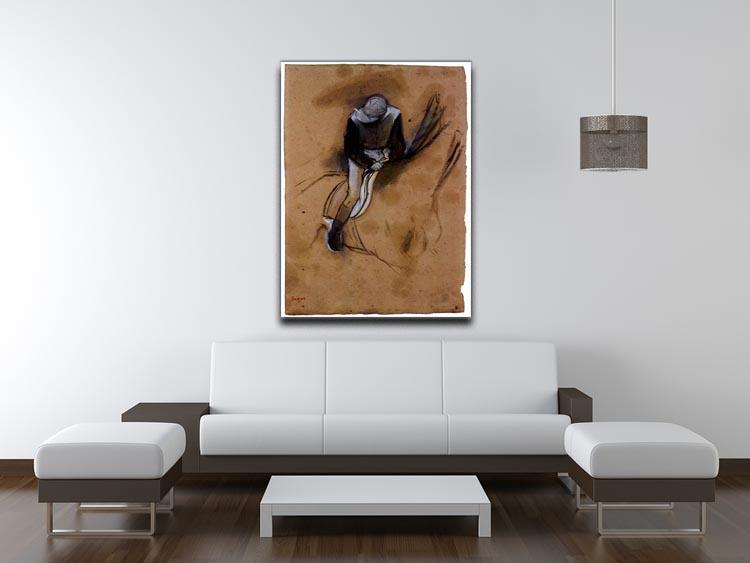 Jockey forward flexed standing in the saddle by Degas Canvas Print or Poster - Canvas Art Rocks - 4