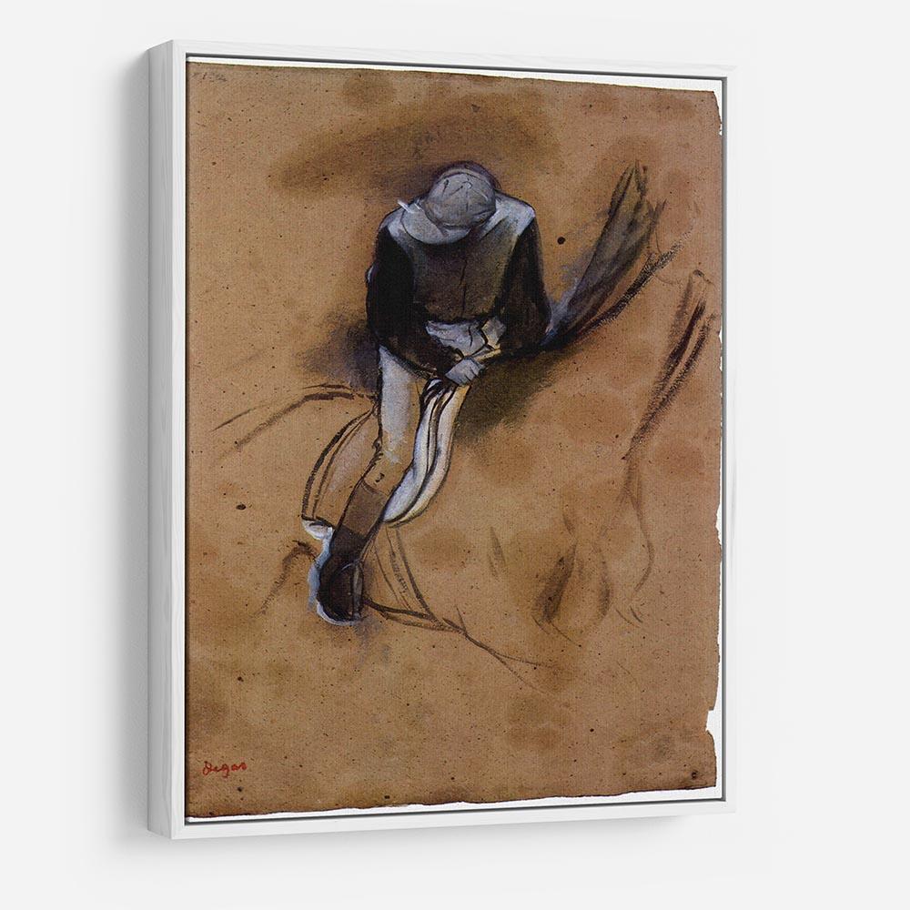 Jockey forward flexed standing in the saddle by Degas HD Metal Print - Canvas Art Rocks - 7