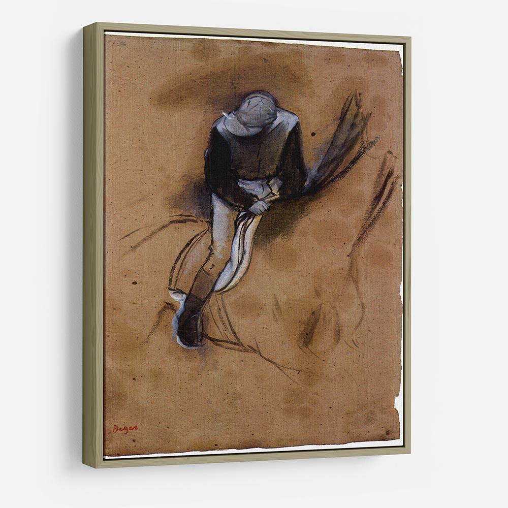 Jockey forward flexed standing in the saddle by Degas HD Metal Print - Canvas Art Rocks - 8