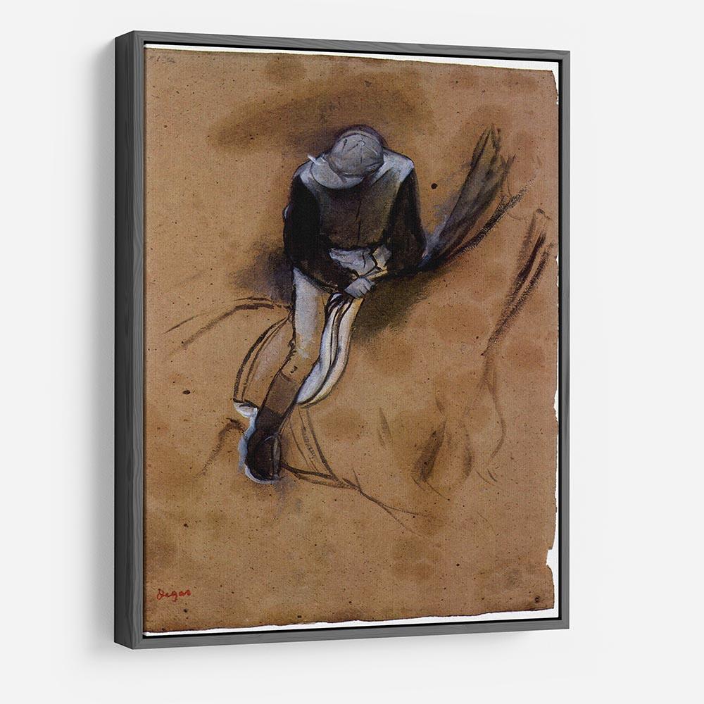 Jockey forward flexed standing in the saddle by Degas HD Metal Print - Canvas Art Rocks - 9