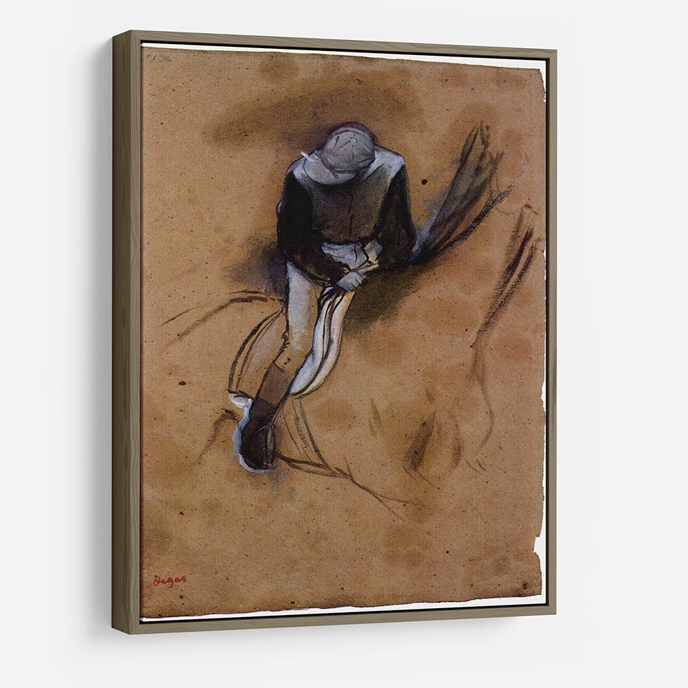 Jockey forward flexed standing in the saddle by Degas HD Metal Print - Canvas Art Rocks - 10