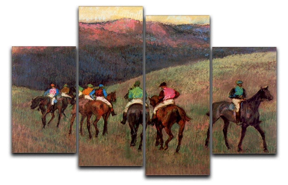 Jockeys in Training by Degas 4 Split Panel Canvas - Canvas Art Rocks - 1
