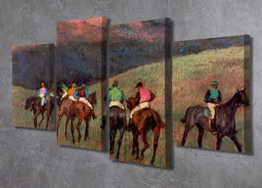 Jockeys in Training by Degas 4 Split Panel Canvas - Canvas Art Rocks - 2