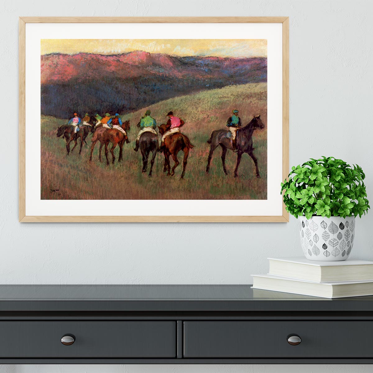 Jockeys in Training by Degas Framed Print - Canvas Art Rocks - 3