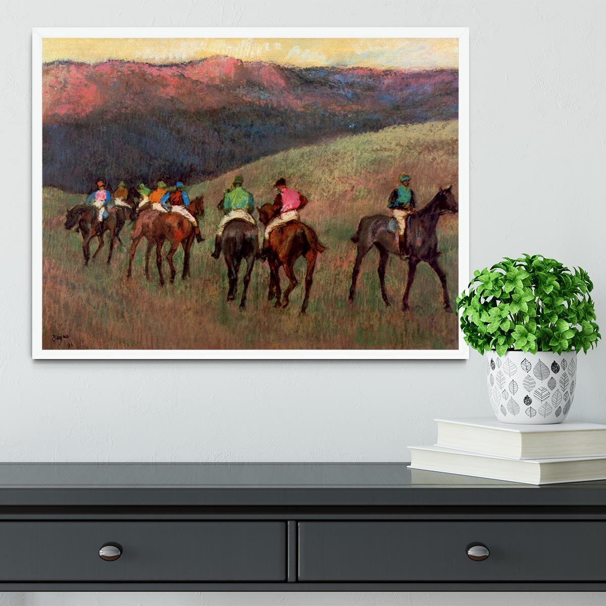Jockeys in Training by Degas Framed Print - Canvas Art Rocks -6