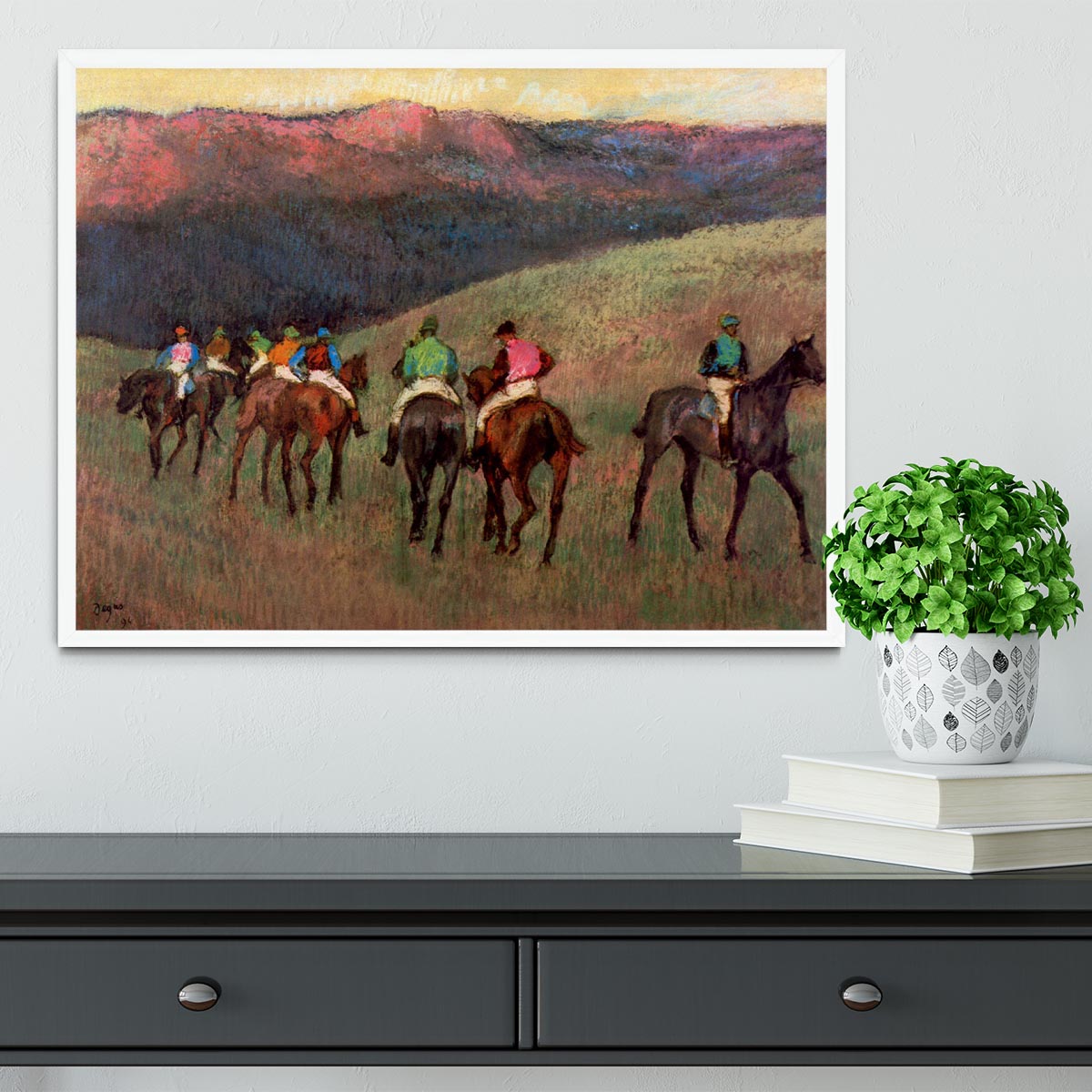 Jockeys in Training by Degas Framed Print - Canvas Art Rocks -6