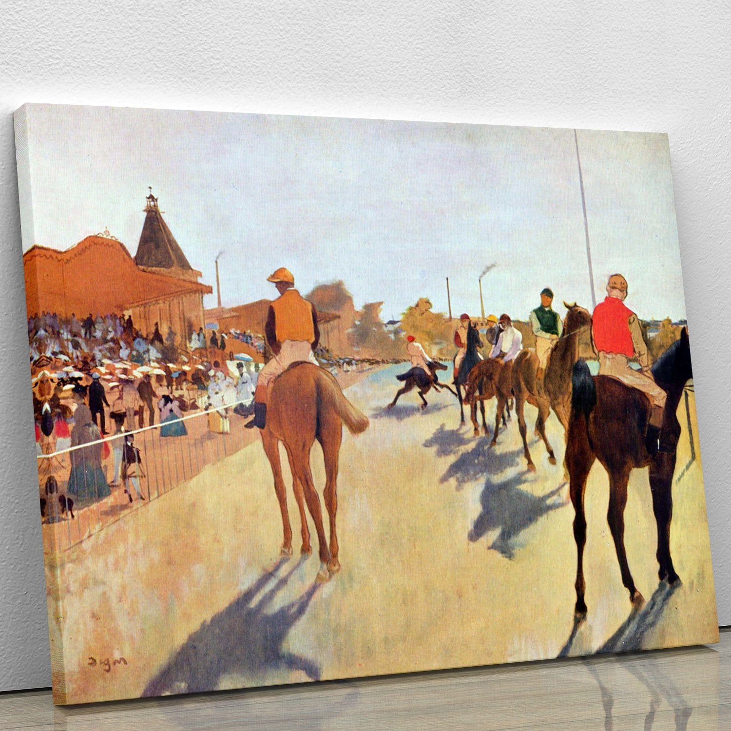 Jockeys in front of the grandstand by Degas Canvas Print or Poster