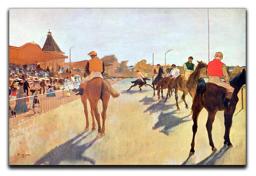 Jockeys in front of the grandstand by Degas Canvas Print or Poster - Canvas Art Rocks - 1