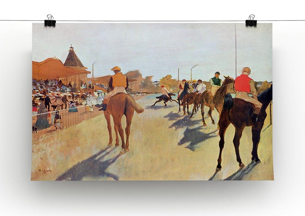 Jockeys in front of the grandstand by Degas Canvas Print or Poster - Canvas Art Rocks - 2
